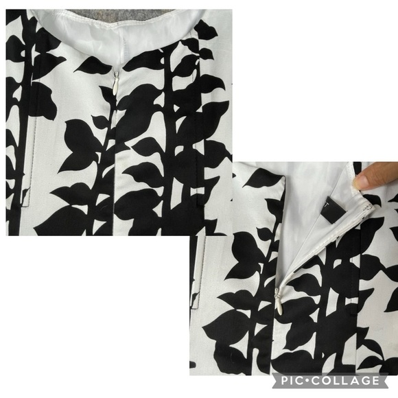 Nine West Sleeveless ALine Classic Fitted Bodice w/Boning Floral Border Dress 8 - Picture 11 of 16